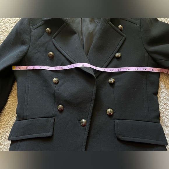 Talbots Luxe Wool Black Sz 10 Peacoat Jacket Blazer - Picture 11 of 13